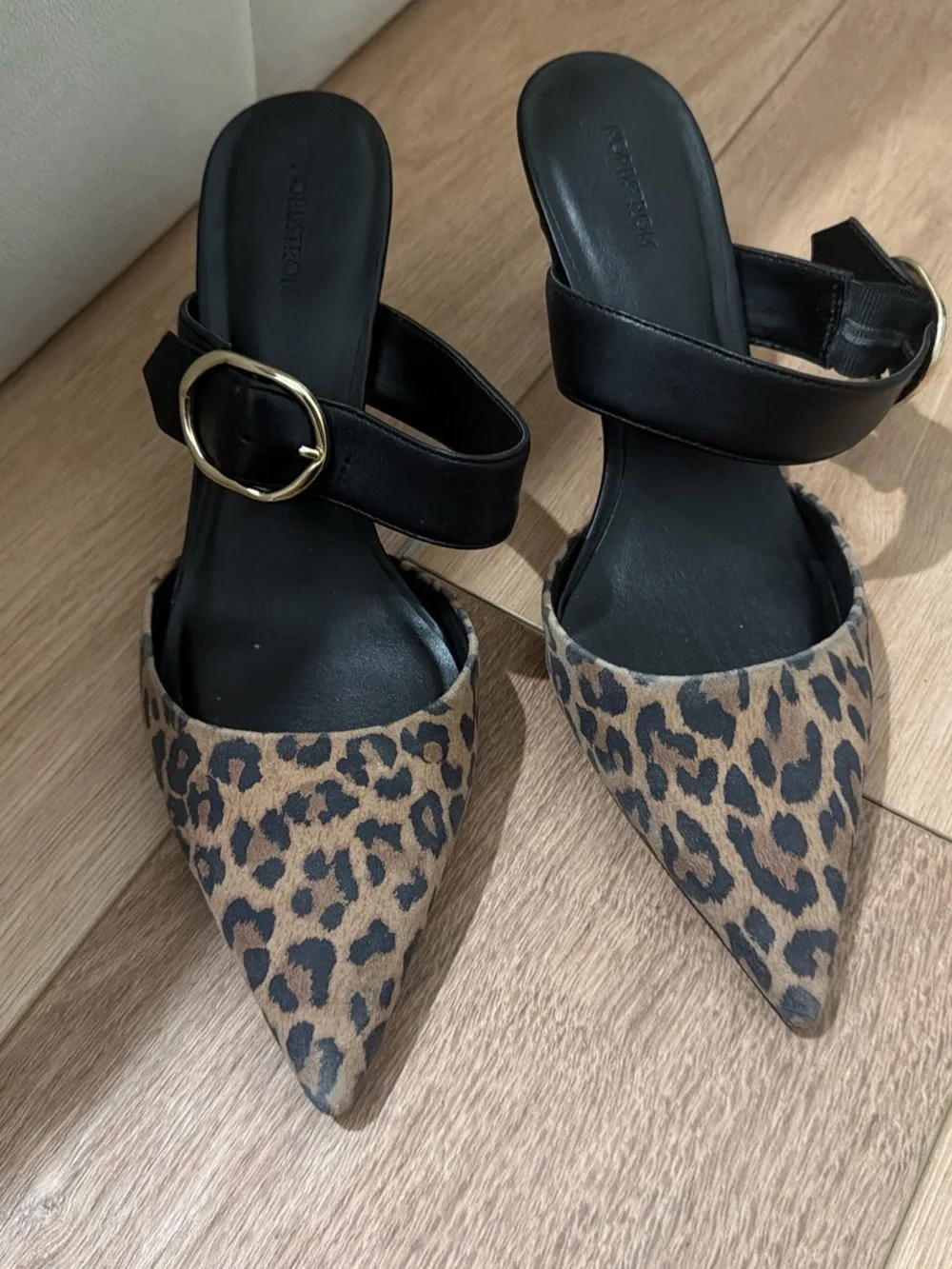 Nordstrom Leopard-Print Pointed Slingback Heel with Black Strap